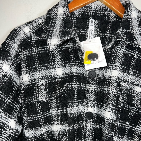 Leo & Nicole NEW Button Down Oversized Fleece Plaid Jacket XLP - Picture 2 of 5